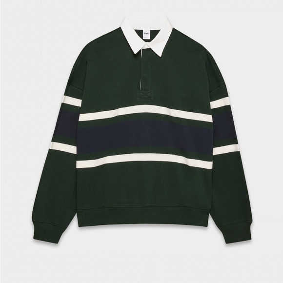 Aritzia Tops - Aritzia TNA mighty cotton lomu polo shirt size M scarab/admiral